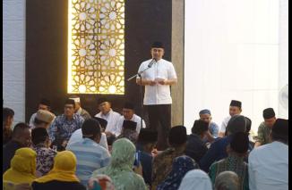 Sutan Riska ppin Tim I TSR ke masjid Nurul. HidayahKota Besar, Senin 28/3-2023. (minfo-dms) 