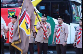 Pelepasan Kontingen Sumbar untuk mengikuti Raimuna Nasional (Rainas) XII tahun 2023, bertempat di Kantor Walikota Solok, (10/08/2023). (Sumber : Istimewa)