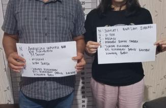 Sepasang suami istri ditangkap Satres Narkoba Polres Sijunjung Kamis 3/8-2023. (dok/masek)