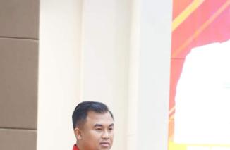 Bupati Dharmasraya Sutan Riska buka Rakor Wali Nagari se Dharmasraya, Selasa 12/9-2023 di Auditorium Kantor Bupati. (minfo-dms)