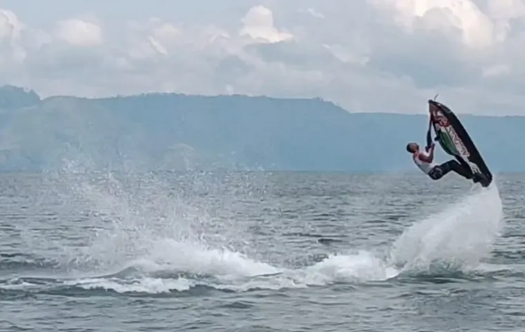 Event olahraga air internasional Aquabike Jetski World Championship 2024 di Danau Toba, Sumatra Utara. (Foto: Ist)