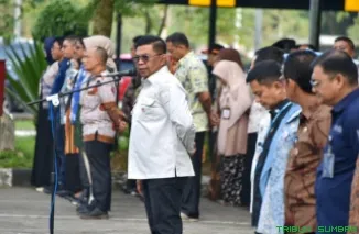 Apel perdana tahun 2025 di Kantor Balai Kota Padang Aie Pacah menjadi momen istimewa bagi Aparatur Sipil Negara (ASN) Pemko Padang. (Foto: Ist)