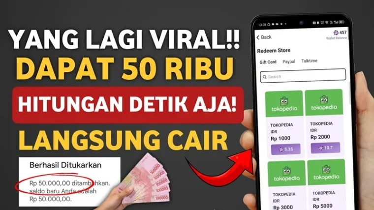 Ilstrasi aplikasi penghasil uang gratis 2025. (Foto: Canva/kanal Youtube Agung Darmawan)