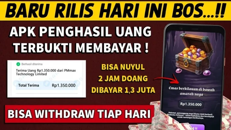 Ilstrasi aplikasi penghasil uang gratis 2025. (Foto: Canva/Bang Gaptek ID)