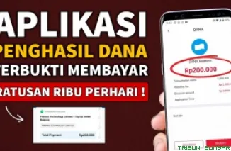 Ilustrasi aplikasi penghasil saldo DANA Gratis 2025. (Foto: Canva/kanal Youtube Bang Gaptek Id)