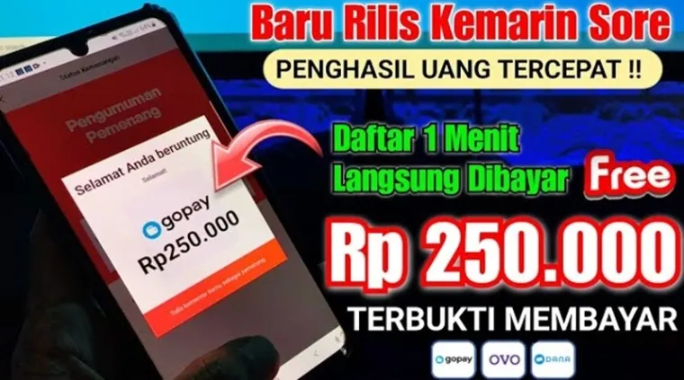 Ilustrasi aplikasi penghasil saldo DANA Gratis 2025. (Foto: Canva/kanal Youtube Bang Zonz Tutorial)