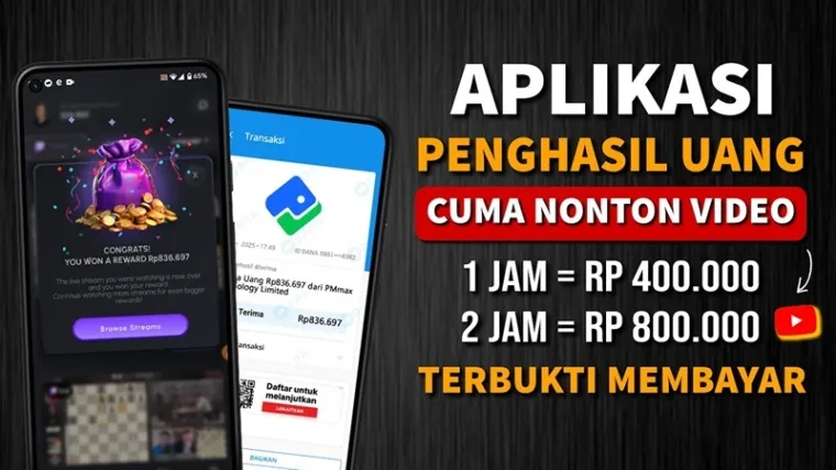 Ilustrasi aplikasi penghasil saldo DANA Gratis 2025. (Foto: Canva/kanal Youtube Bang Gaptek Id)