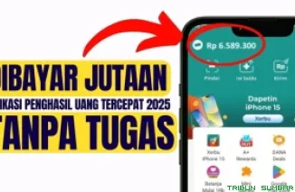 Ilustrasi aplikasi penghasil saldo DANA Gratis 2025. (Foto: Canva/kanal Youtube Kerah Kuning)