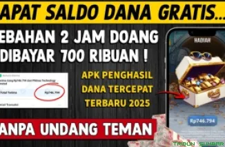 Ilustrasi aplikasi penghasil saldo DANA Gratis 2025. (Foto: Canva/kanal Youtube Bang Gaptek Id)