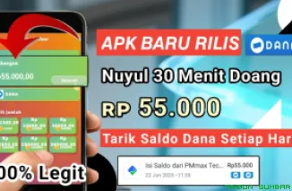 Ilustrasi aplikasi penghasil saldo DANA Gratis 2025. (Foto: Canva/kanal Youtube Gratis Tutorial)