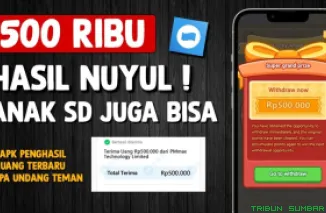 Ilustrasi aplikasi penghasil saldo DANA Gratis 2025. (Foto: Canva/kanal Youtube Bang Gaptek Id)