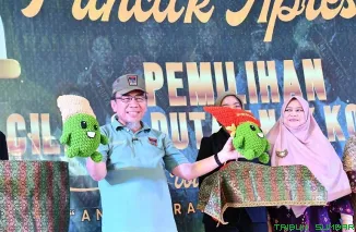 Wakil Wali Kota Padang, Maigus Nasir, saat membuka Puncak Apresiasi Pilwakoci dan Duta Anak 2025, Sabtu (2/8/2025), di Palanta Kediaman Resmi Wali Kota Padang. (Foto: Ist)