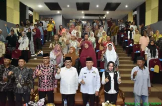 Wakil Wali Kota Padang, Maigus Nasir, menyampaikan sambutan dalam kegiatan Implementasi P5HAM Provinsi Sumatera Barat di Asrama Haji Padang, Rabu (20/8/2025). (Foto: Ist)