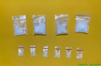 Barang bukti sabu hasil penangkapan dua pengedar narkoba di Kecamatan Sangir Jujuan. (Foto: Ist)