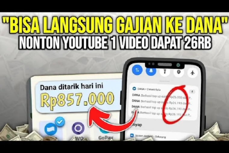 Ilustrasi aplikasi penghasil saldo DANA Gratis 2025. (Foto: kanal Youtube @caradapatuangterbaru)