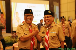 Wakil Wali Kota Padang sekaligus Wakil Ketua Mabicab Gerakan Pramuka Kota Padang, Maigus Nasir, menghadiri Rakornas Gerakan Pramuka Tahun 2025 di Kota Balikpapan, Kalimantan Timur, Jumat (24/10/2025). (Foto: Ist)