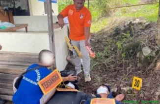 Polres Solok Selatan memperagakan 72 adegan rekonstruksi kasus pembunuhan dua wanita di kebun sawit, dipimpin Kasat Reskrim AKP Hilmi Manossoh Prayugo. (Foto: Ist)