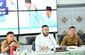 Wali Kota Padang Fadly Amran mengikuti rapat koordinasi daring bersama KLH RI dan perwakilan KBRI Berlin membahas usulan kerja sama lingkungan Indonesia--Jerman tahun 2026. (Foto: Ist)