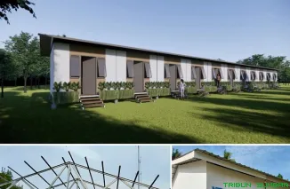 Proses pembangunan Hunian Danantara oleh PT Nindya Karya di kawasan Malalo, Kabupaten Tanah Datar, Sumatra Barat, untuk pemulihan korban banjir bandang. (Foto: Ist)