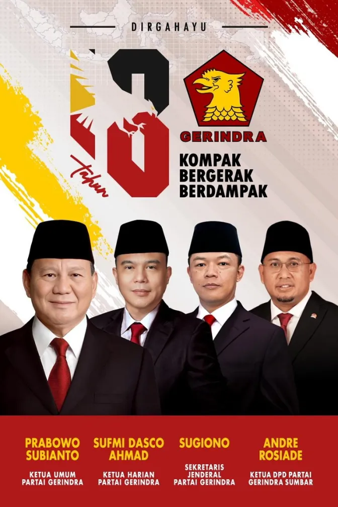 Banner Ulang Tahun Gerindra ke 8