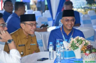 Wakil Wali Kota Maigus Nasir menghadiri kegiatan Halal Bihalal di kantor Perumda Air Minum Kota Padang. (Foto: Ist)