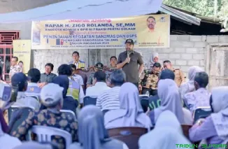 Anggota Komisi V DPR RI, Zigo Rolanda, meresmikan fasilitas Program Sanitasi Berbasis Masyarakat (SANIMAS) di Nagari Sako Pasia Talang, Kecamatan Sungai Pagu, Solok Selatan, Selasa (28/4/2026). (Foto: Ist)