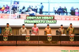 Wakil Wali Kota Padang Maigus Nasir menghadiri Rakorwil FKDT Sumbar di Aula Kantor Gubernur Sumbar, Sabtu (4/4/2026). (Foto: Ist)