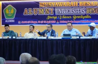 Suasana Musyawarah Besar Alumni Universitas Bung Hatta 2026 yang menetapkan Ir. Mardiansyah sebagai Ketua Umum periode 2026--2031. (Foto: Ist)