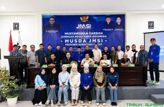 Suasana Musyawarah Daerah (Musda) JMSI Sumbar 2026 di aula DPD Golkar Sumbar, Padang, Sabtu (25/4/2026). (Foto: Ist)