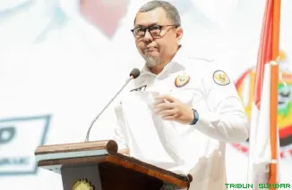 Sekjen DPP IKM, Braditi Moulevey Rajo Mudo, memberikan keterangan pers menanggapi pernyataan kontroversial pegiat media sosial Permadi Arya alias Abu Janda yang menyinggung sentimen anti-Kristen di Sumatera Barat, di Jakarta, Senin (25/5/2026). (Foto: Ist