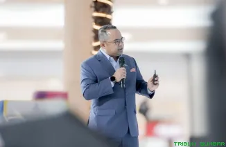 Direktur Komersial PT Integrasi Aviation Solusi (IAS), Muchdian Muchlis, dalam ajang BUMN Entrepreneurial Marketing Awards 2026 di Grand Atrium Kota Kasablanka, Jakarta, Rabu (6/5/2026). (Foto: Ist)
