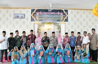 Wakil Wali Kota Padang Maigus Nasir membuka Khatam Alquran dan Wisuda Tartil ke-5 MDTA Masjid Darul Muslimin Muhammadiyah di Komplek Muslim Village Sang Surya Rimbo Tarok, Kecamatan Kuranji, Minggu (7/6/2026). (Foto: Ist)