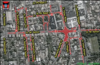 Pemerintah Kota Padang menyiapkan jalur pengalihan arus kendaraan lewat Jalan Bandar Olo, Jalan Pasar Raya I, dan Jalan Pasar Raya II. (Foto: Ist)