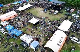 Ribuan rider dari berbagai daerah mengikuti Trabas Jelajah Alam Abai Chapter 3 di Nagari Abai, Kecamatan Sangir Batang Hari, Solok Selatan. (Foto: Ist)