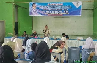 Suasana kegiatan sosialisasi Peraturan Daerah Nomor 8 Tahun 2021 tentang Pemberdayaan Masyarakat dan Pemerintahan Nagari yang disampaikan Anggota DPRD Provinsi Sumbar Ali Muda, SH, Minggu (9/8/2026). (Foto: Ist)