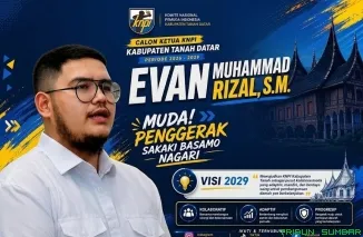 Evan Muhammad Rizal, S.M. menyatakan maju sebagai Calon Ketua KNPI Kabupaten Tanah Datar periode 2026--2029. (Foto: Ist)