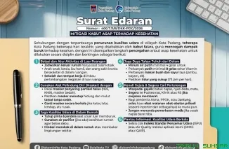 Surat Edaran tentang Mitigasi Kabut Asap Terhadap Kesehatan, di Kota Padang, Jumat (4/9/2026). (Foto: Ist)