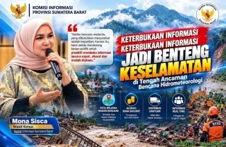 Wakil Ketua KI Sumbar Mona Sisca menegaskan informasi terbuka real-time soal peta rawan bencana, dana darurat, dan distribusi bantuan adalah benteng keselamatan. (Foto: Ist)