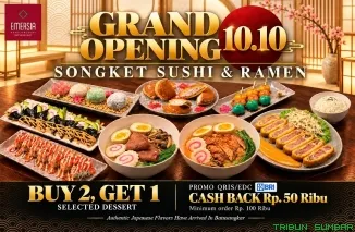 Songket Sushi & Ramen resmi dibuka 10 Oktober 2026 di Emersia Hotel & Resort Batusangkar. (Foto: Ist)
