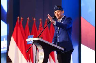 AHY Sadari Ramadhan, lantik Ketua DPD Partai Demkrat Jabar, Ayo Bung Rebut Kembali, Selasa 12 April 2022. (dok) 
