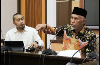 Sambut perantau mudik, Mahyeldi instruksikan ini, Jumat 15 April 2022 di Istana Gubernuran Sumbar. (minfotik-sb) 