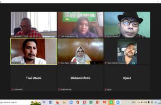 KI Sumbar gelar koordinasi virtual Monev 2022 dengan Komisioner KI Pusat Handoko, Rabu 22 Juni 2022. (dok) 
