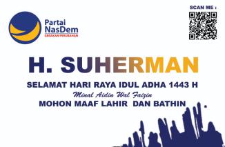 Politisi Nasdem H Suherman siap. rebut satu kursi kosong DPR RI di Pemilu 2024. (dok) 