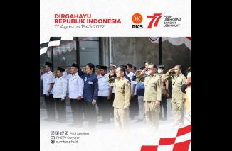 PKS Sumbar gelar Upacara Bendera HUT RI ke 77 di Halaman Kantor DPW PKS Sumbar, Rabu 17 Agustus 2022. (dok/mc-pks) Ulyadi bertindak sebagai inspektur upacara peringatan HUT RI ke 77, Rabu 17 Agustus 2022. (dok/mc-pks) Sekretaris DPW PKS Sumbar Rahmat Sale