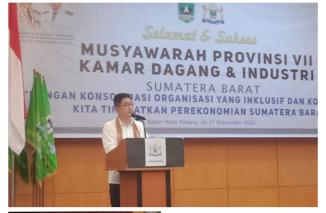 Ketum KADIN Indonesia buka Muprov KADIN Sumbar harapkan terpilih Ketua umum terbaik, Senin 26 September 2022. (ck) Siapa pemenangnya... kita tunggu (grp) 