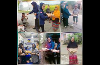Aksi Garnita Malahayati Partai NasDem bagikan 1 ton telur kepada masyarakat di Sumbar, Minggu 23/10-2022. (sis) 