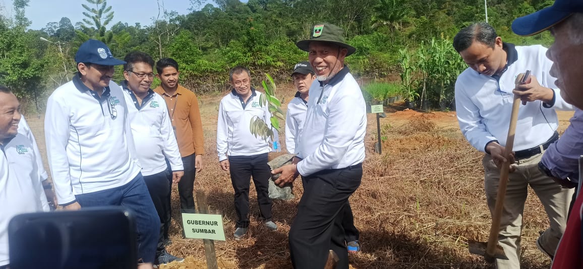 Gubernur Sumbar Mahyeldi dan Rektor UNAND Prof Yuliandri tanam bibit sukun, jengkol dan  petai meriahkan Dies Natalis FPUA, Minggu 27/11-2022? (sis) Walk and Fun Dies Natalis Fakultas Pertanian UNAND diikuti Mahyledi dan Yuliandri serta ratusan alumni dan