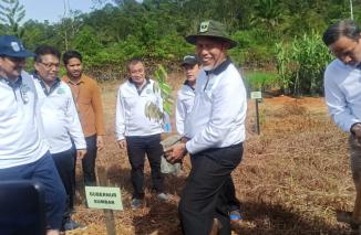 Gubernur Sumbar Mahyeldi dan Rektor UNAND Prof Yuliandri tanam bibit sukun, jengkol dan  petai meriahkan Dies Natalis FPUA, Minggu 27/11-2022? (sis) Walk and Fun Dies Natalis Fakultas Pertanian UNAND diikuti Mahyledi dan Yuliandri serta ratusan alumni dan