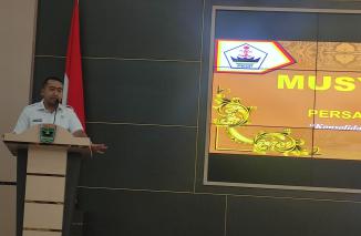 Wagub Sumbar Audy Joinaldy buka resmi Mubes VI PKDP. Sumbar, Rabu 1 Februari 2023 di Auditorium Istana Gubernur Sumbar. (ndri) 