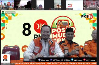 Sekretaris Wilayah PKS Sumbar Rahmat Saleh, Launching Posko Mudik PKS SUMBAR dalam menyambut Lebaran 1444 H tahun ini. (Sumber : Istimewa) 